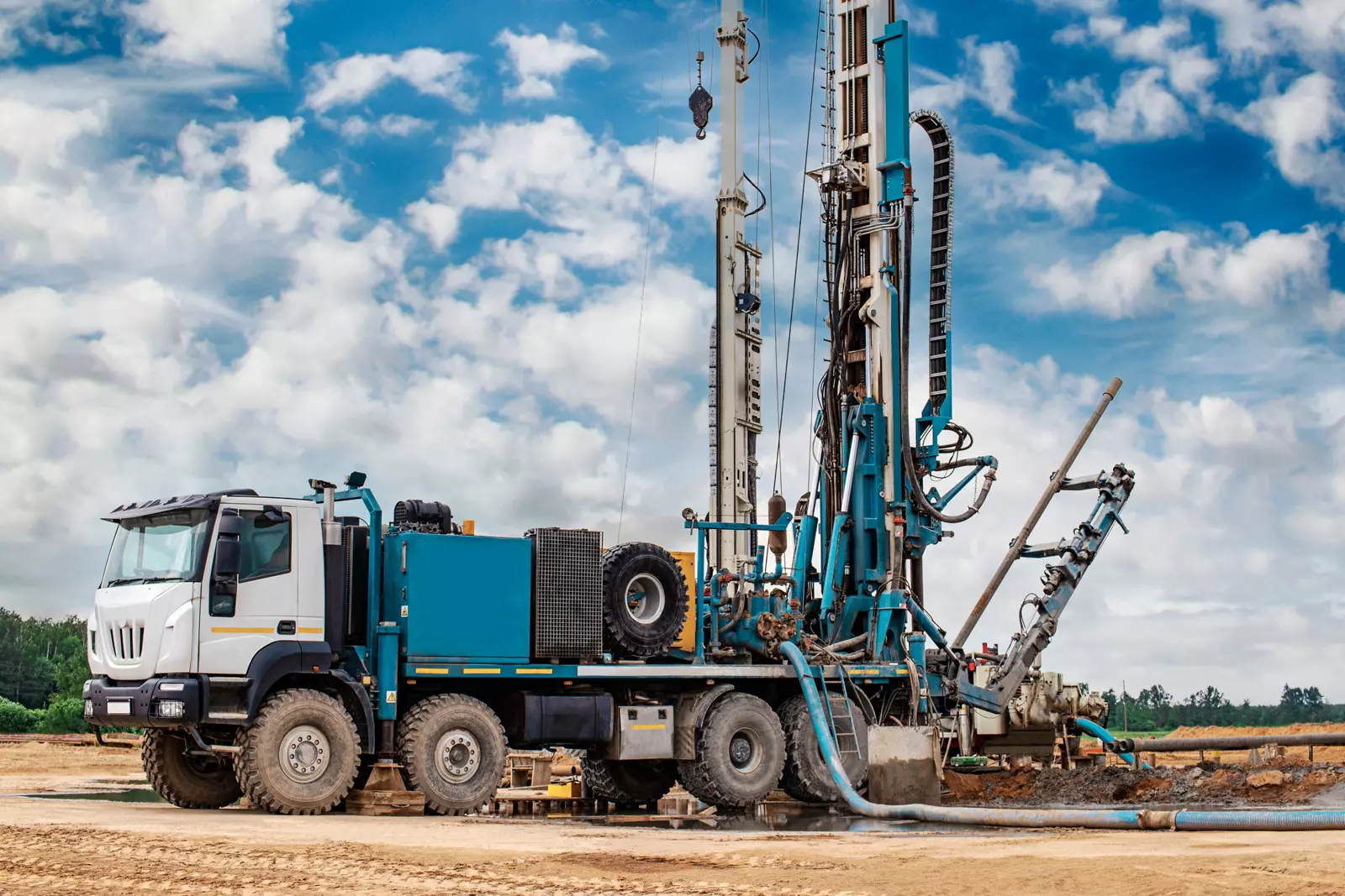 Professional borehole drilling operation in Ghana